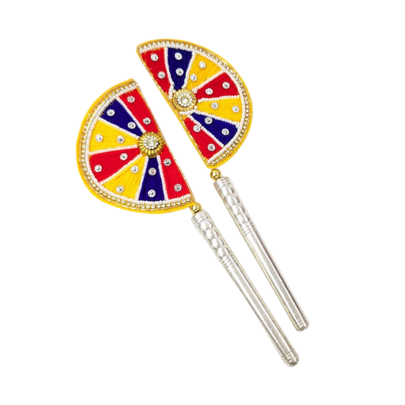 Handcrafted Pure Silver Pankhi For Laddu Gopal with Pearl Work Shriramsilverworks