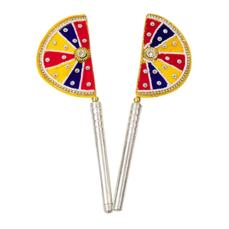 Handcrafted Pure Silver Pankhi For Laddu Gopal with Pearl Work Shriramsilverworks