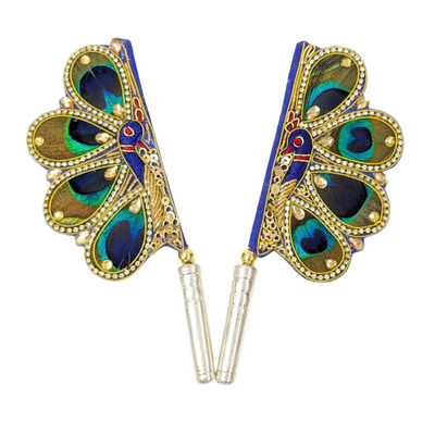 Handcrafted Pure Silver Mor Pankhi For Laddu Gopal Shriramsilverworks