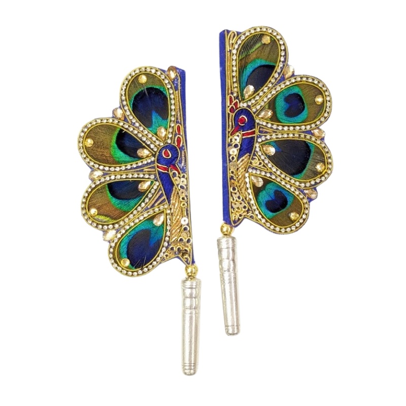 Handcrafted Pure Silver Mor Pankhi For Laddu Gopal Shriramsilverworks