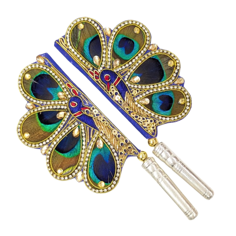 Handcrafted Pure Silver Mor Pankhi For Laddu Gopal Shriramsilverworks