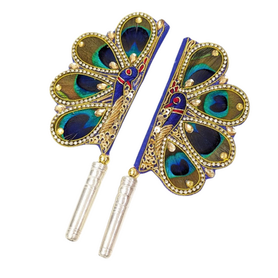 Handcrafted Pure Silver Mor Pankhi For Laddu Gopal Shriramsilverworks