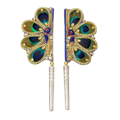 Handcrafted Pure Silver Mor Pankhi For Laddu Gopal Shriramsilverworks