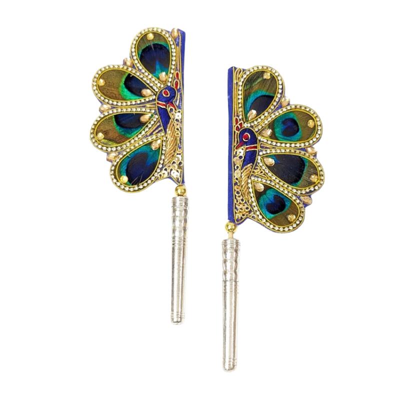 Handcrafted Pure Silver Mor Pankhi For Laddu Gopal Shriramsilverworks