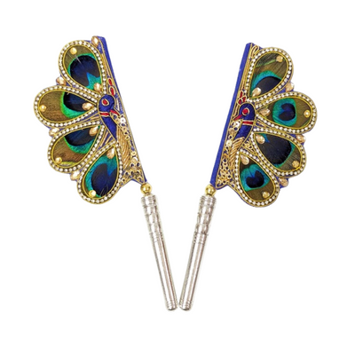 Handcrafted Pure Silver Mor Pankhi For Laddu Gopal Shriramsilverworks