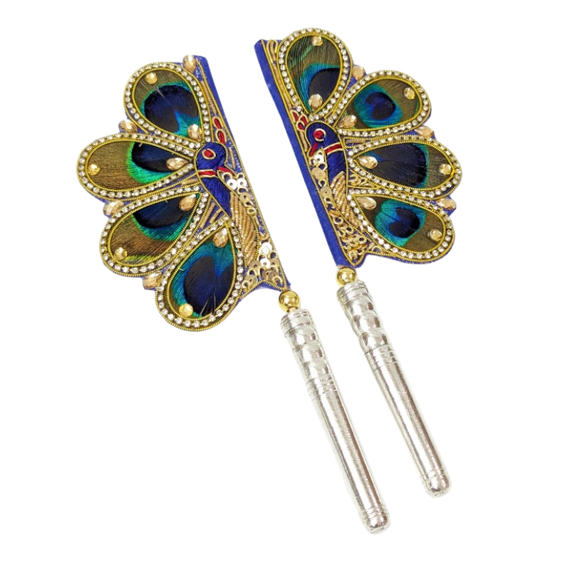 Handcrafted Pure Silver Mor Pankhi For Laddu Gopal Shriramsilverworks