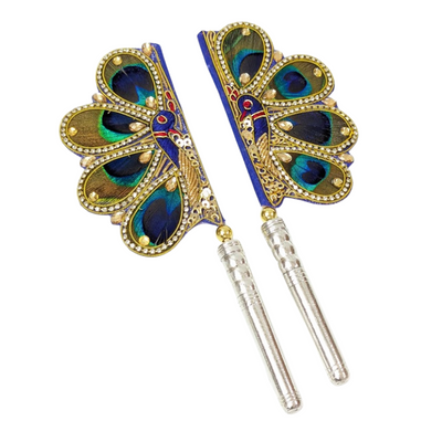 Handcrafted Pure Silver Mor Pankhi For Laddu Gopal Shriramsilverworks