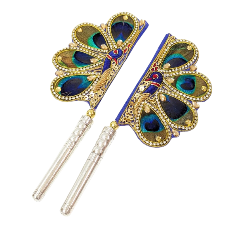 Handcrafted Pure Silver Mor Pankhi For Laddu Gopal Shriramsilverworks