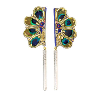 Handcrafted Pure Silver Mor Pankhi For Laddu Gopal Shriramsilverworks