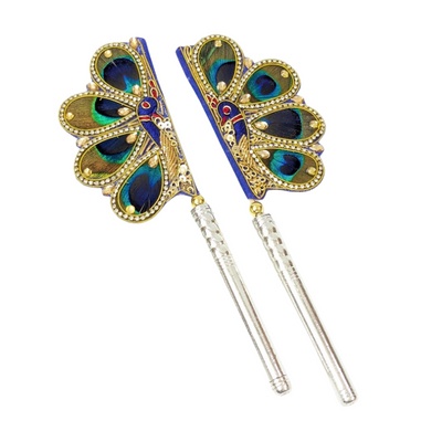 Handcrafted Pure Silver Mor Pankhi For Laddu Gopal Shriramsilverworks