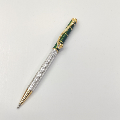 999 Pure Silver Ballpoint Pen Regal Green Shriramsilverworks