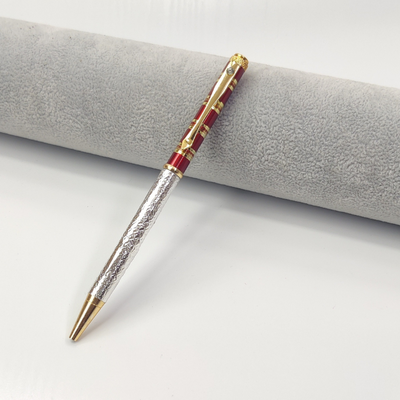 999 Pure Silver Ballpoint Pen Royal Red Shriramsilverworks