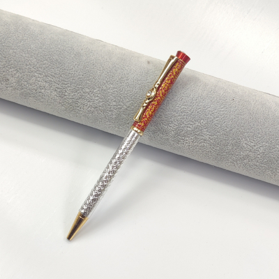 999 Pure Silver Ballpoint Pen with Royal Nakashi Shriramsilverworks