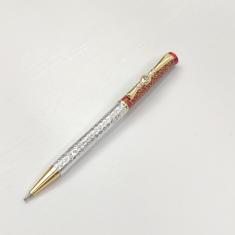 999 Pure Silver Ballpoint Pen with Royal Nakashi Shriramsilverworks