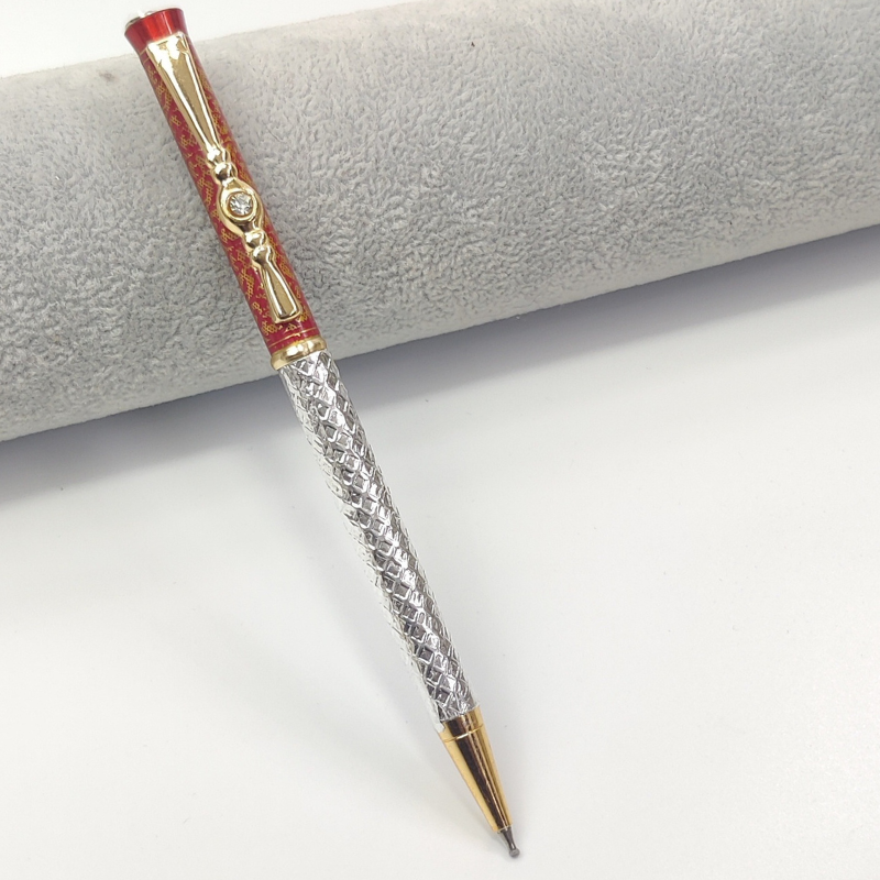 999 Pure Silver Ballpoint Pen with Royal Nakashi Shriramsilverworks
