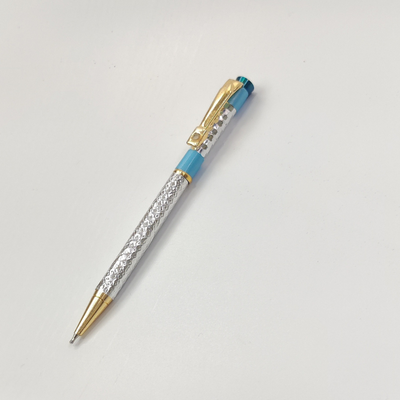 999 Pure Silver Ballpoint Pen Turquoise Royale Shriramsilverworks