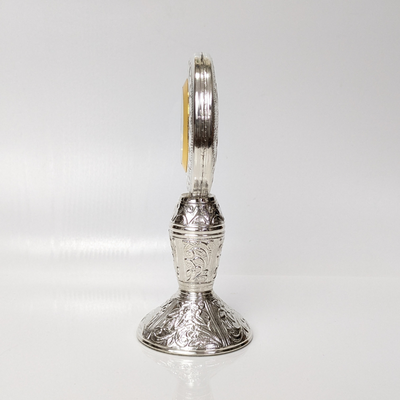 Heritage Handcrafted Silver Table Clock Shriramsilverworks