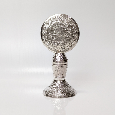 Heritage Handcrafted Silver Table Clock Small Shriramsilverworks